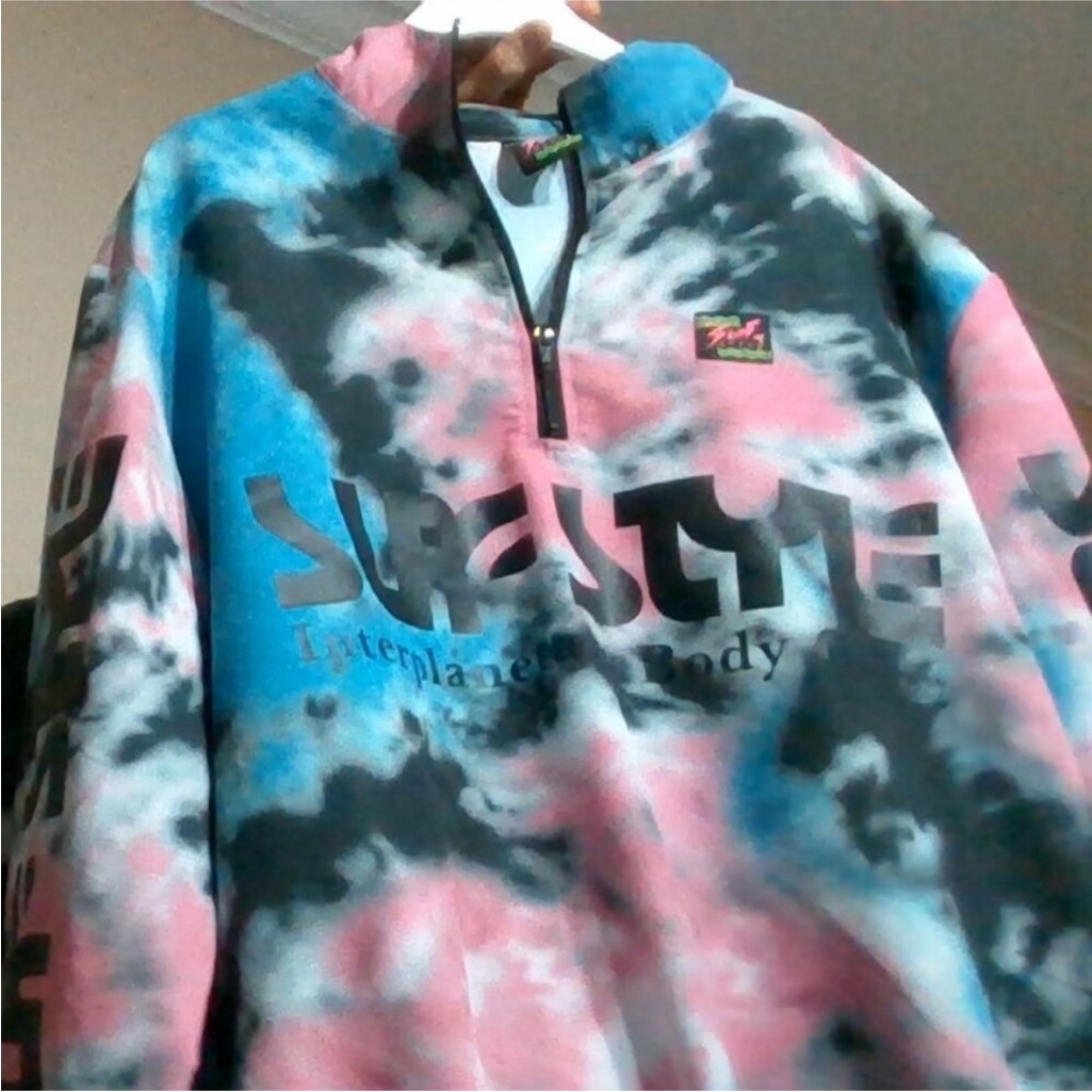 Surf Style Interplanetary Body Gear Multicolor Tie-Dye Men's Windbreaker Size L
